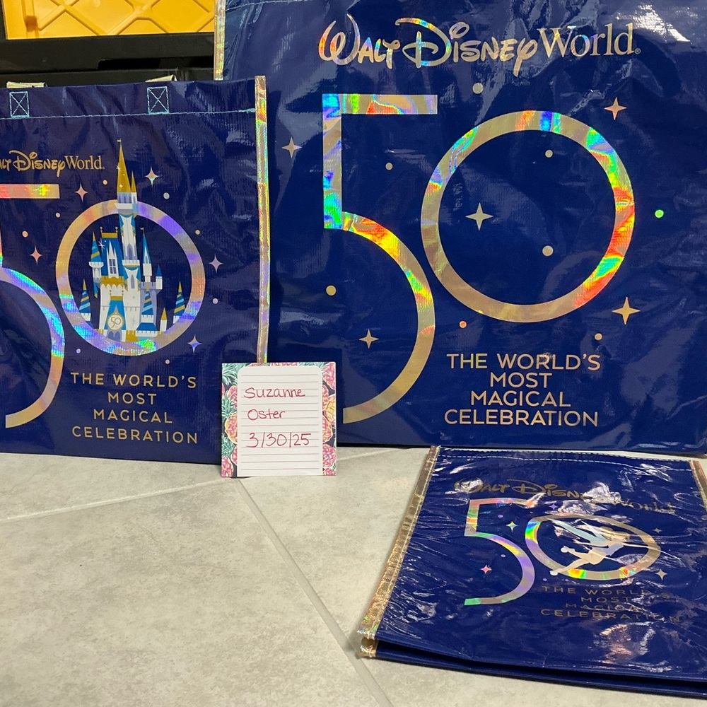 Disney 50th Anniversary Celebration Bags - Blue and Gold